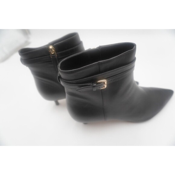 TALBOTS Iona Black Buckle Kitten Heel Pointed Toe Ankle Bootie Side Zip Size 9M - Picture 7 of 13